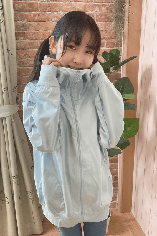 再入荷!さらにXSサイズ登場!お子様にも!【カームダウンパーカー 】【春夏向け(薄手)】アクアブルー/XS・S・M・L・XLサイズ