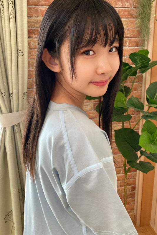 【KABIN-Tシャツ】【キッズサイズ100・120・140】縫い目外側/黒・白・サックス