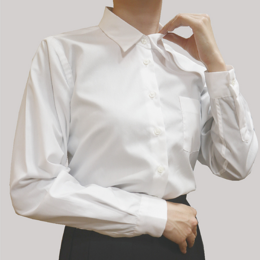 【新発売!】やさしいワイシャツ 女子・長袖シャツ(カンコー学生服x感覚過敏研究所コラボ商品)/レディース・ガールズ /S・M・L・LL