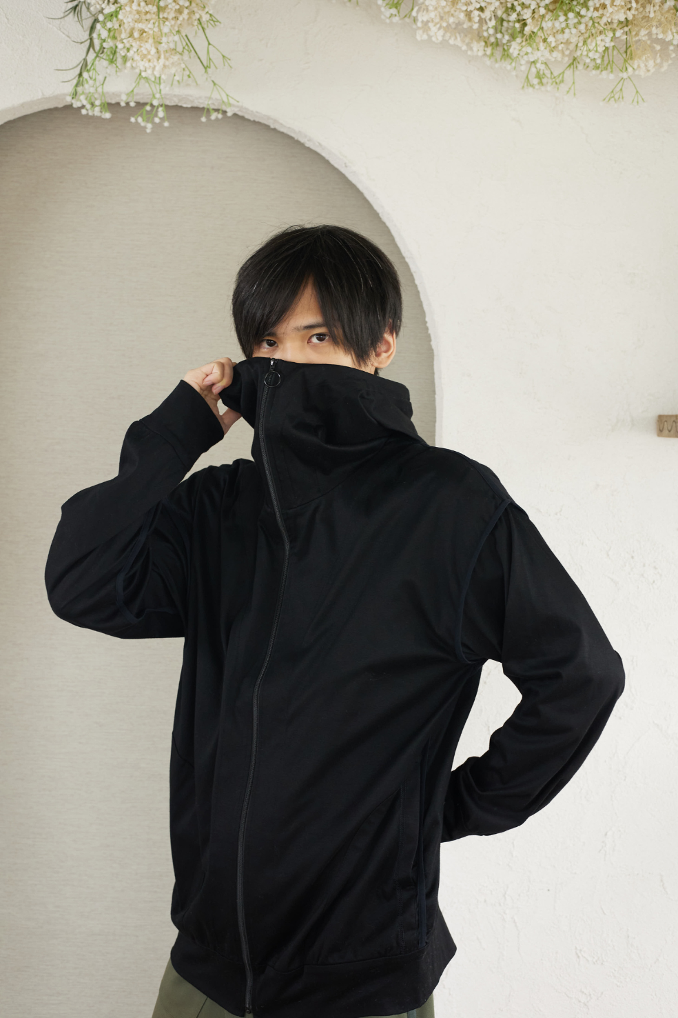 【カームダウンパーカー】【秋冬向け(厚手)】アウトシーム/黒・白・カーキ・サックス