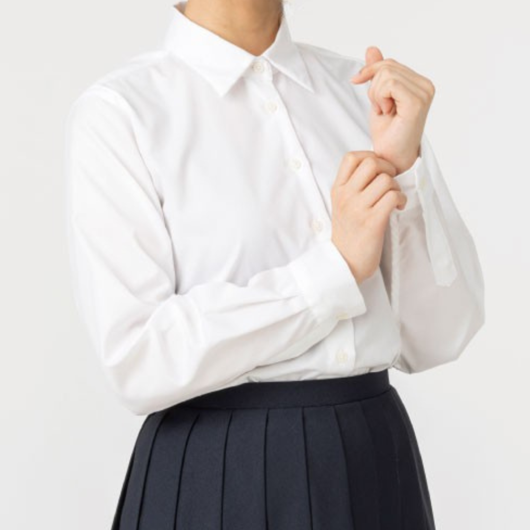 やさしいワイシャツ 女子・長袖シャツ（カンコー学生服x感覚過敏研究