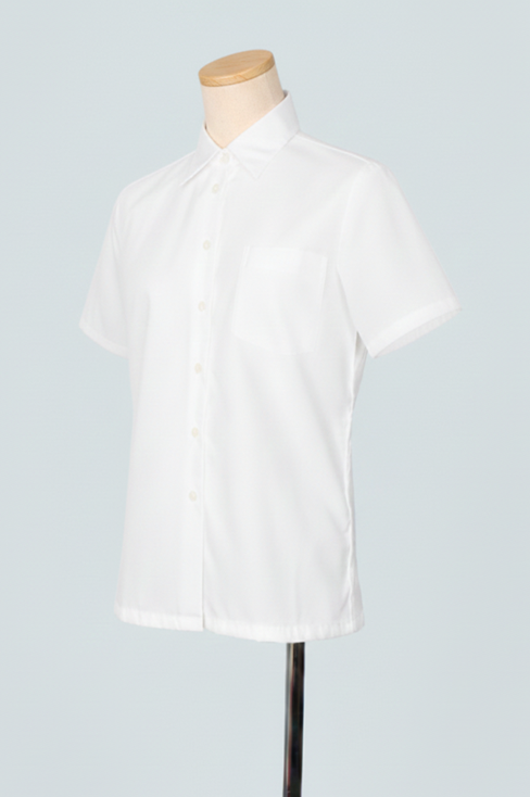 やさしいワイシャツ 女子・半袖シャツ（カンコー学生服ｘ感覚過敏研究所コラボ商品）/レディース・ガールズ /SS・S・M・L・LL・EL