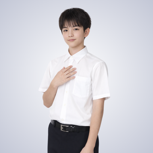 やさしいワイシャツ 男子・半袖シャツ(カンコー学生服x感覚過敏研究所コラボ商品)/メンズ / SS・S・M・L・LL・EL