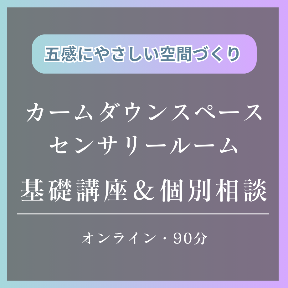 カームダウンスペース・センサリールーム基礎講座＆個別相談（オンライン・90分）法人・施設向け