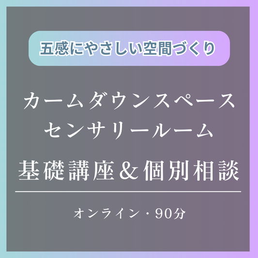 カームダウンスペース・センサリールーム基礎講座&個別相談(オンライン・90分)法人・施設向け