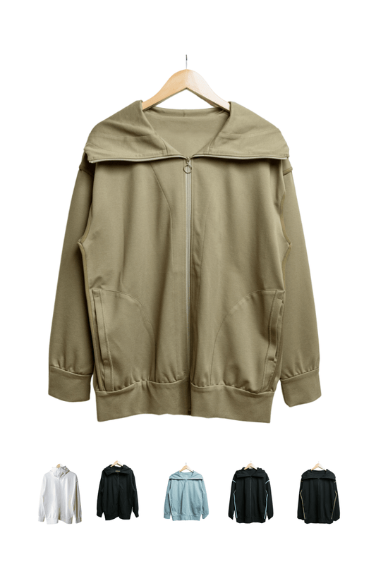 【カームダウンパーカー】【秋冬向け(厚手)】アウトシーム/黒・白・カーキ・サックス