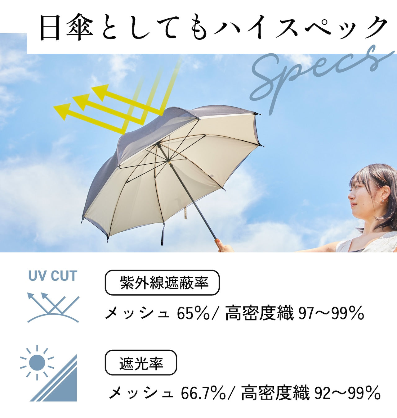 雨音が静かなサイレントアンブレラ 60cm（全9色） 遮光・UVカット　雨晴兼用傘　日本製　職人手作り　全国送料無料